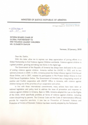 A thumbnail photo of the Armenia letter.